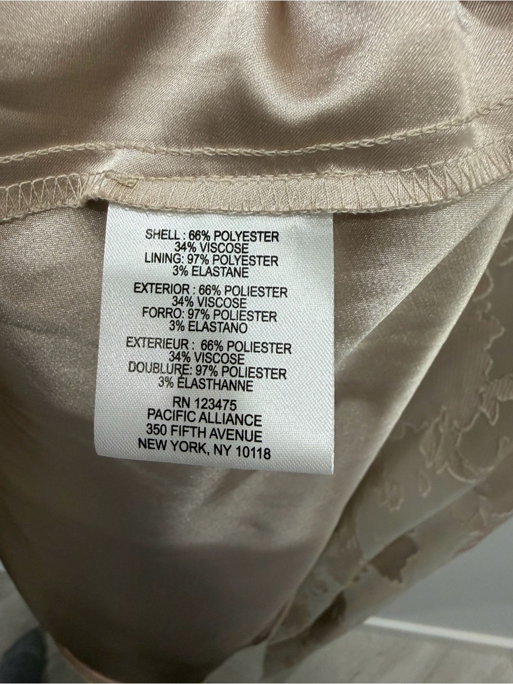 Tahari Arthur S. Levine Champagne Floral Satin Gown – Size 8 - Picture 12 of 13